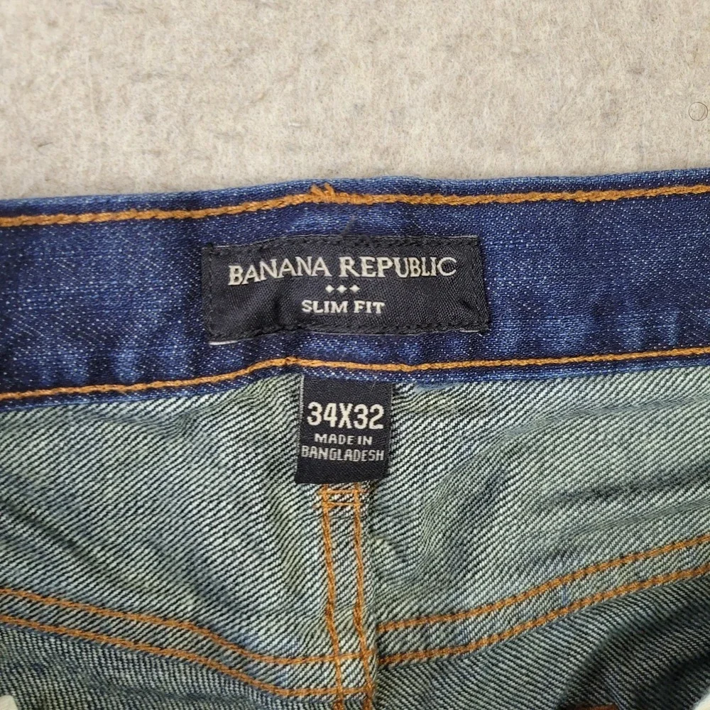 Banana Republic Slim Fit Jeans Mens 34x32 Blue Dark Wash Denim